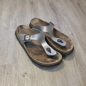 Birkenstock Betula Sandals Gizeh Thong Women’s Size 10 (41) Silver